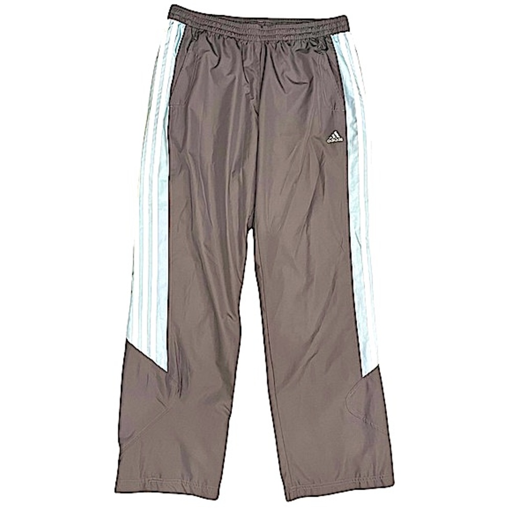 Adidas Gray Mesh Lined Running Track Windbreaker Pants L